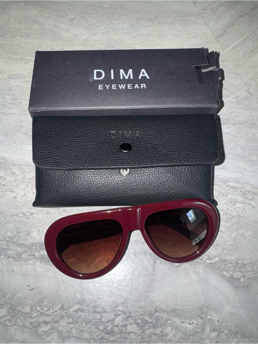 Eyewear Women's Burgundy Oversized Sunglasses